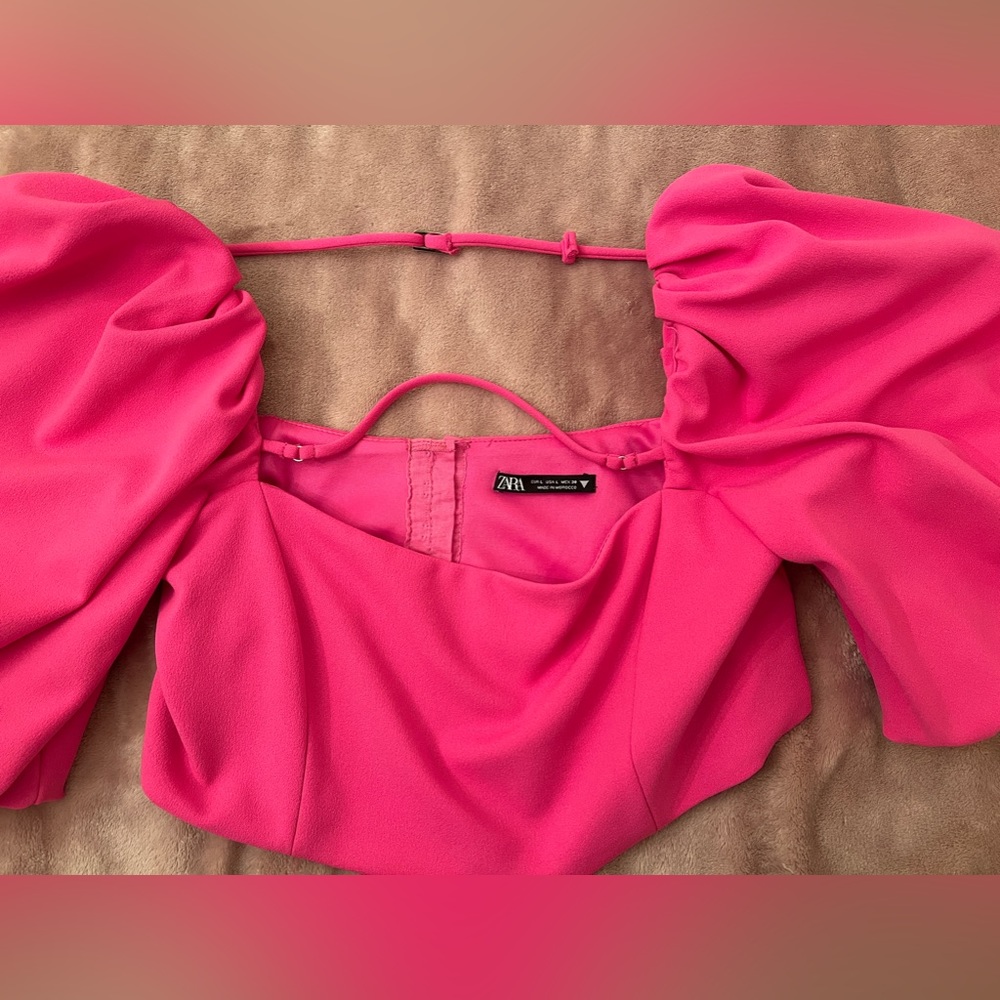 ZARA hot pink crop